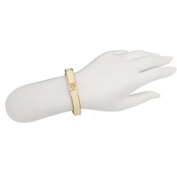 Kate Spade Hole Punch Spade Hinge Bangle Bracelet - Picture 6 of 14